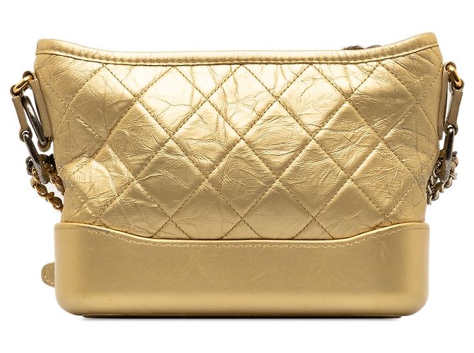 Chanel Gabrielle Crossbody in agnello metallizzato oro Small D'oro - vista 3