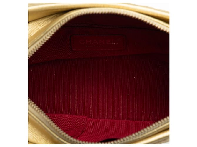 Chanel Gabrielle Crossbody in agnello metallizzato oro Small D'oro - vista 5