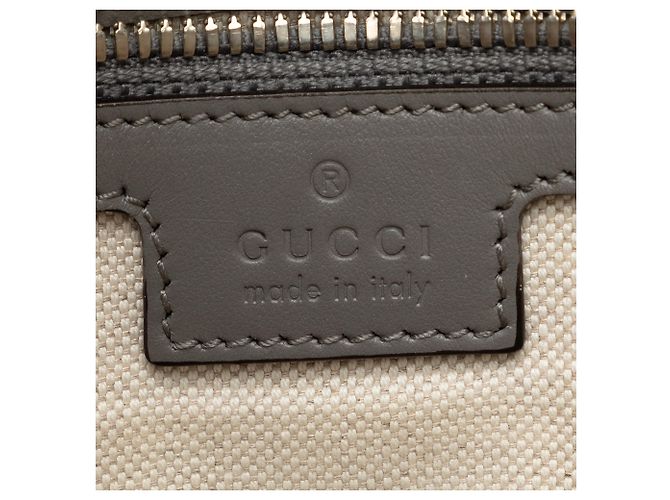 Tote vertical em couro com relevo GG cinza Gucci Marrom - vista 6
