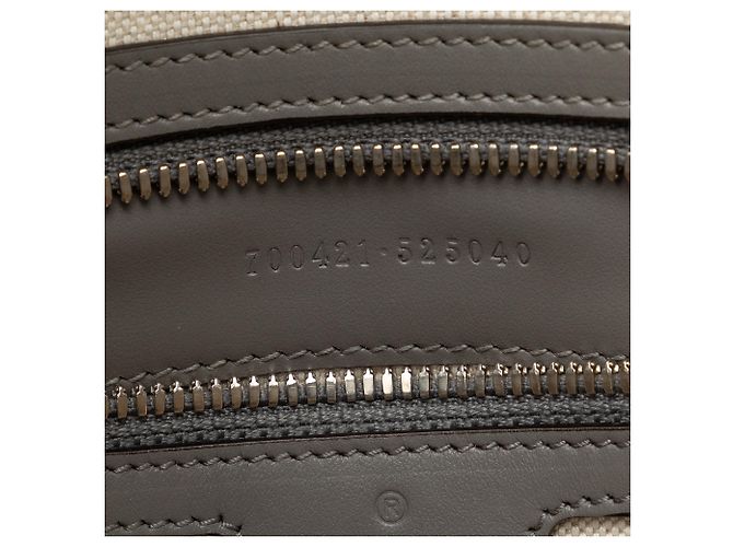 Tote vertical em couro com relevo GG cinza Gucci Marrom - vista 7