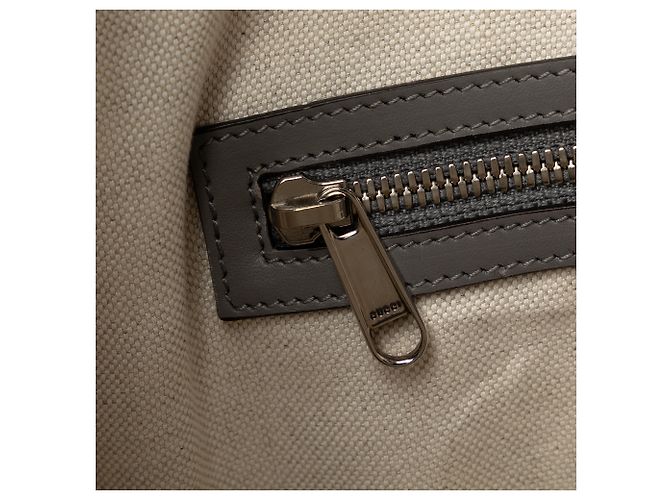 Tote vertical em couro com relevo GG cinza Gucci Marrom - vista 8