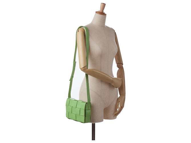 Bottega Veneta Borsa a tracolla Cassette in nappa Intrecciato verde - vista 10
