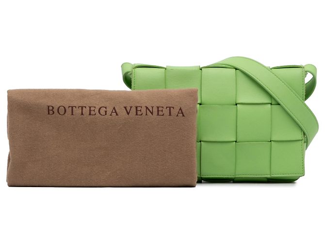 Bottega Veneta Borsa a tracolla Cassette in nappa Intrecciato verde - vista 12