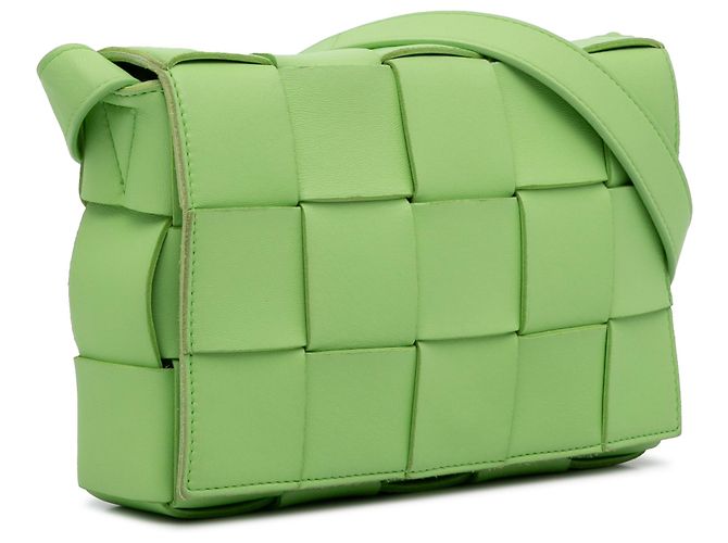 Bottega Veneta Borsa a tracolla Cassette in nappa Intrecciato verde - vista 2
