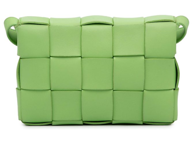 Bottega Veneta Borsa a tracolla Cassette in nappa Intrecciato verde - vista 4