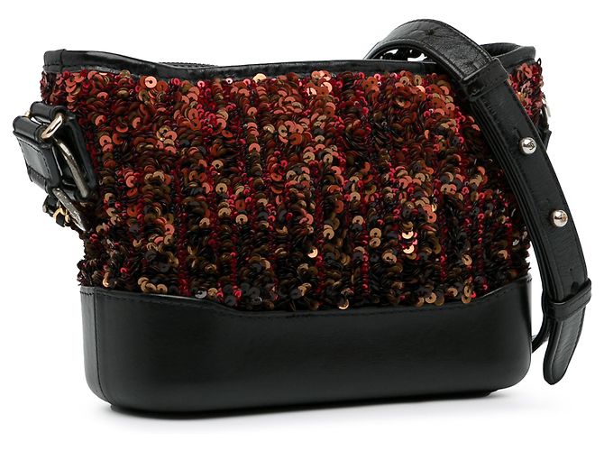 Chanel Gabrielle Crossbody Small Brown Sequin Marrone Nero Bronzo - vista 2