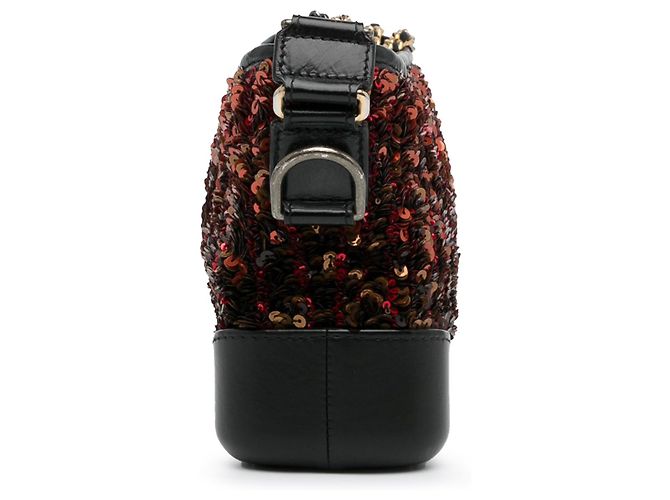 Chanel Gabrielle Crossbody Small Brown Sequin Marrone Nero Bronzo - vista 3
