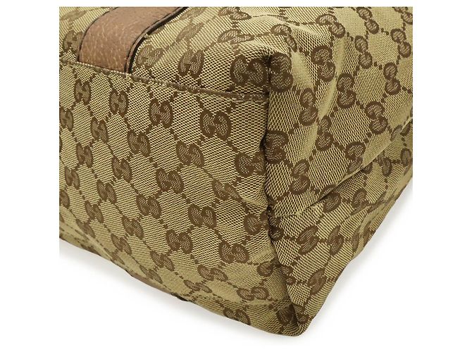 Borsa Tote GUCCI GG Canvas Bamboo Marrone Beige - vista 4