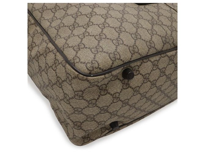 Borsa a tracolla Gucci GG Supreme con logo Interlocking G Beige Cachi Marrone scuro - vista 4