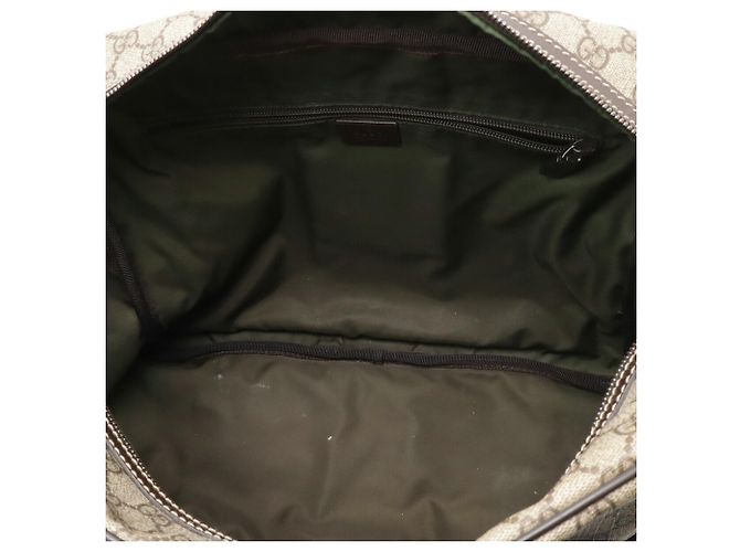 Borsa a tracolla Gucci GG Supreme con logo Interlocking G Beige Cachi Marrone scuro - vista 8