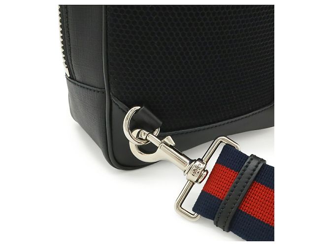 Borsa a tracolla GUCCI GG Supreme Web Stripe Marrone Nero Rosso Blu navy - vista 6