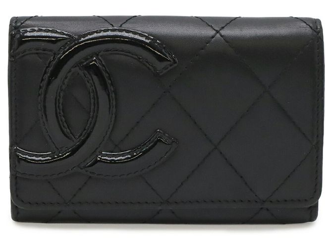 Tarjetero de piel esmaltada negra Chanel Cambon Line Negro - vista 2