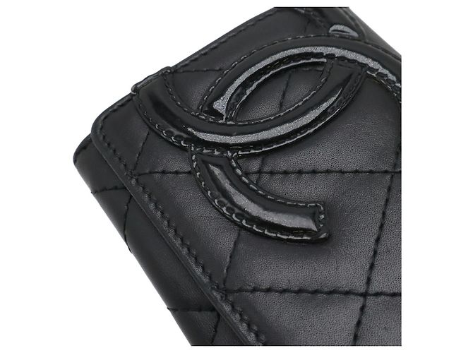 Tarjetero de piel esmaltada negra Chanel Cambon Line Negro - vista 5