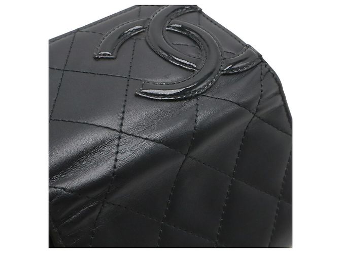 Tarjetero de piel esmaltada negra Chanel Cambon Line Negro - vista 7
