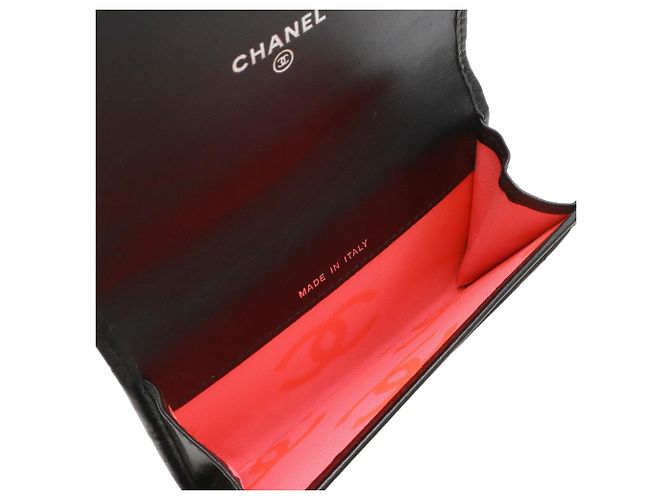 Tarjetero de piel esmaltada negra Chanel Cambon Line Negro - vista 8
