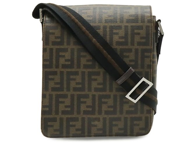 Fendi Schultertasche Zucca Muster Khaki Dunkelbraun - Ansicht 2