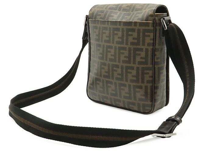 Fendi Schultertasche Zucca Muster Khaki Dunkelbraun - Ansicht 3
