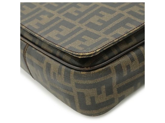Fendi Schultertasche Zucca Muster Khaki Dunkelbraun - Ansicht 4