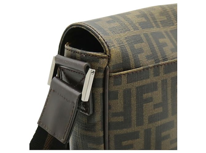 Fendi Schultertasche Zucca Muster Khaki Dunkelbraun - Ansicht 5