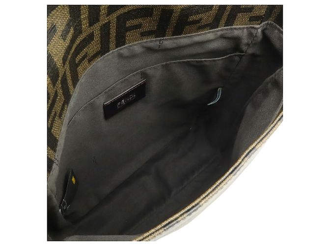 Fendi Schultertasche Zucca Muster Khaki Dunkelbraun - Ansicht 7
