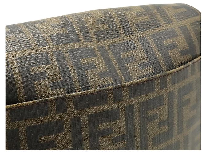 Fendi Schultertasche Zucca Muster Khaki Dunkelbraun - Ansicht 8