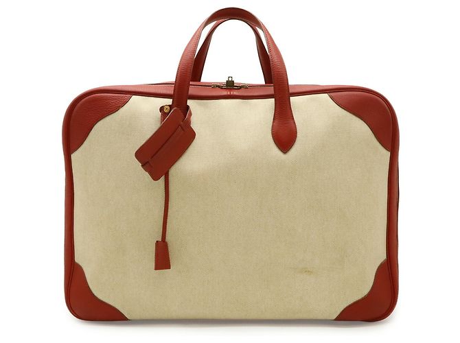 Hermès Borsa Boston Hermes Victoria 50 Rosso - vista 2