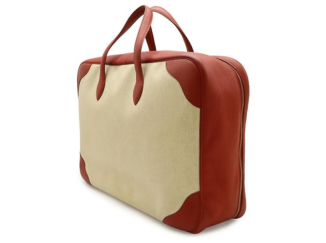 Hermès Borsa Boston Hermes Victoria 50 Rosso - vista 3