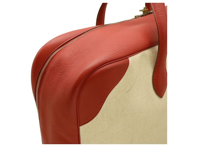 Hermès Borsa Boston Hermes Victoria 50 Rosso - vista 8