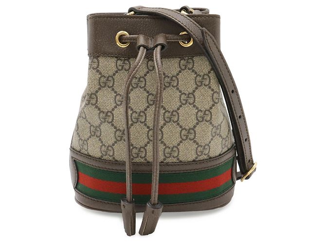Borsa mini bucket Ophidia GG Supreme GUCCI Marrone Rosso Beige Verde - vista 2
