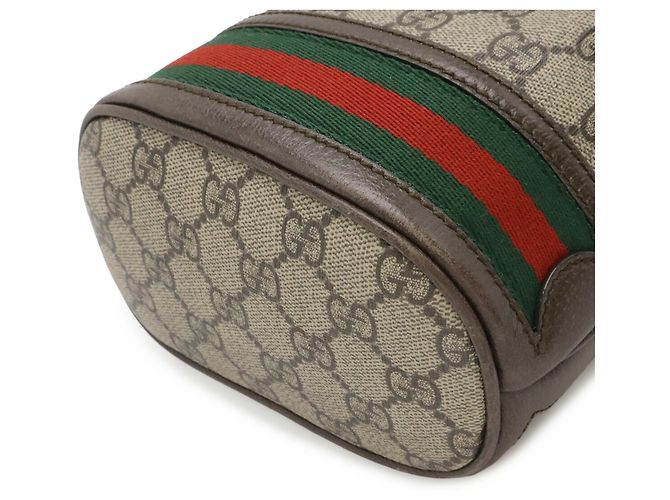 Borsa mini bucket Ophidia GG Supreme GUCCI Marrone Rosso Beige Verde - vista 4