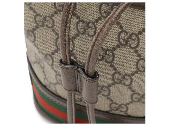 Borsa mini bucket Ophidia GG Supreme GUCCI Marrone Rosso Beige Verde - vista 5