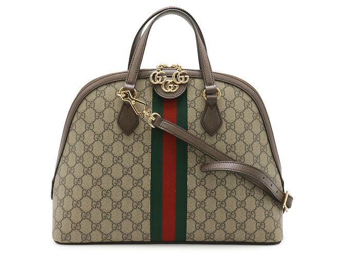 Borsa Gucci Ophidia GG Supreme Media Rosso Beige Verde Marrone scuro - vista 2