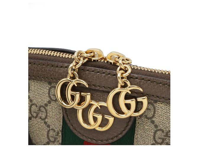 Borsa Gucci Ophidia GG Supreme Media Rosso Beige Verde Marrone scuro - vista 5