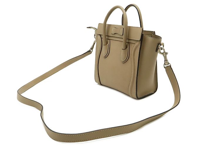 Céline Borsa Celine Luggage Nano Shopper Beige - vista 3
