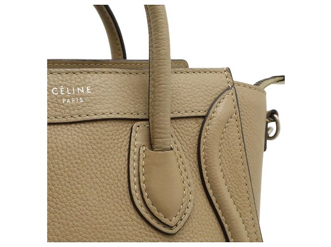 Céline Borsa Celine Luggage Nano Shopper Beige - vista 9