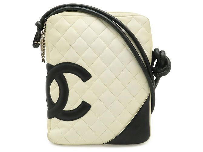 Borsa a tracolla Chanel Cambon Line Coco Mark Medium Nero Bianco - vista 2