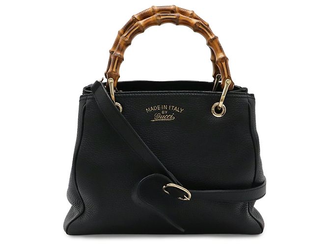 Borsa Shopper Piccola Gucci Bamboo Nero - vista 2