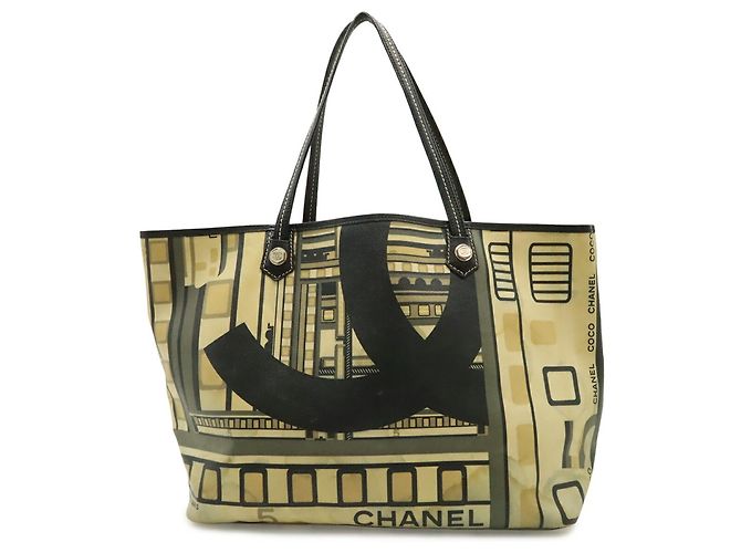 Borsa Tote Chanel Central Station Beige Blu navy - vista 2