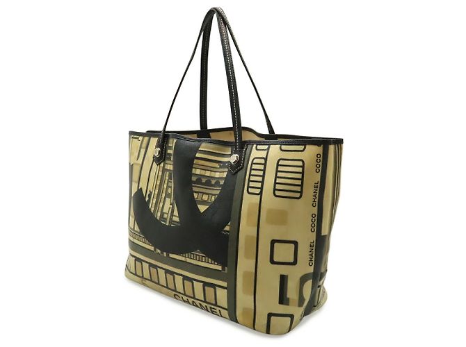 Borsa Tote Chanel Central Station Beige Blu navy - vista 3