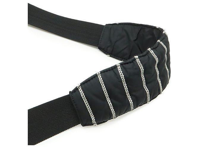 Borsa a tracolla in nylon Chanel Sport Line Nero Bianco - vista 6