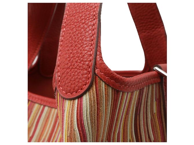 Hermès Borsa Tote Hermes Picotin PM Rosso Multicolore - vista 5