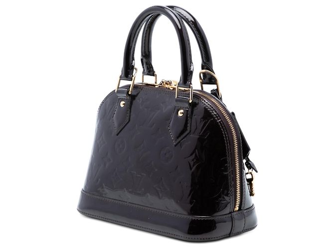 Louis Vuitton Alma BB in Vernis Monogram Viola Porpora - vista 2
