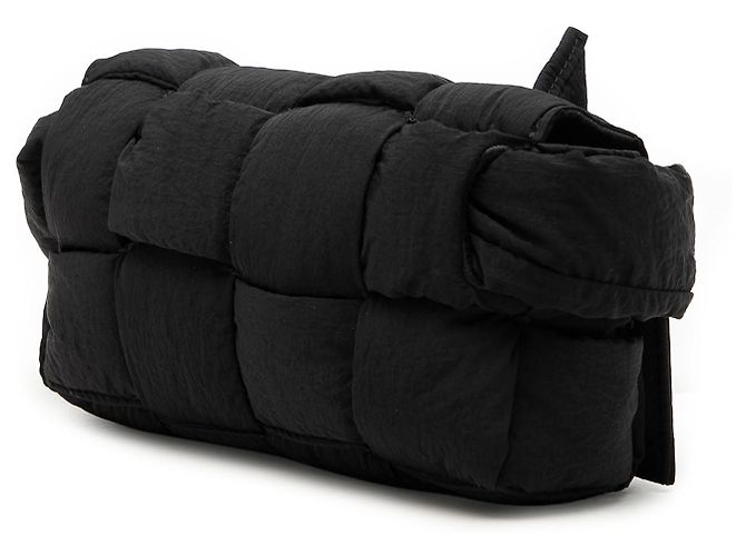 Borsa a tracolla Bottega Veneta Black Mini Nylon Intrecciato Padded Tech Cassette Nero - vista 2