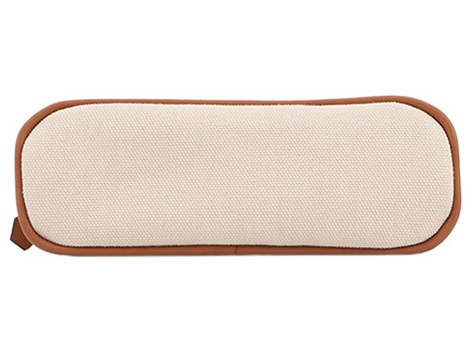 Pochette Bolide Mini in tela marrone Hermès Beige - vista 3