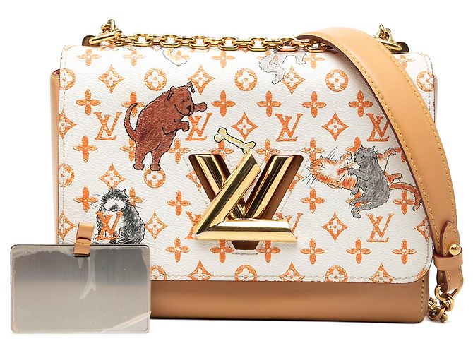 Louis Vuitton Monogram Catogram Twist MM Grace Coddington Bianco - vista 7