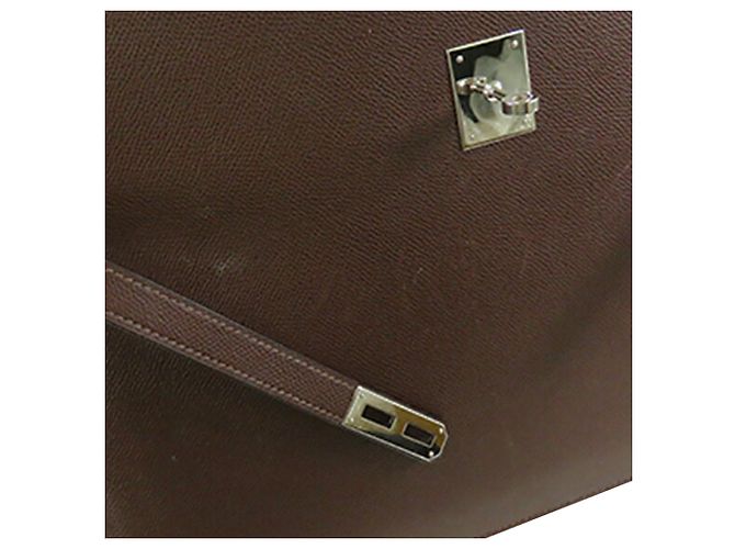 Hermès Kelly Depeches 38 in pelle Epsom marrone Marrone scuro - vista 10