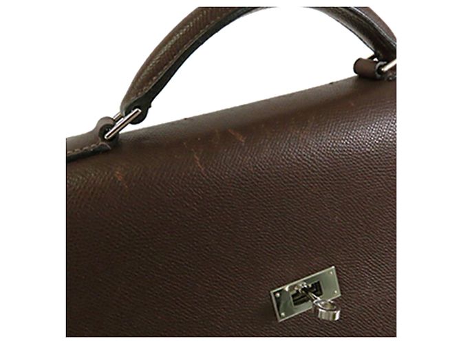Hermès Kelly Depeches 38 in pelle Epsom marrone Marrone scuro - vista 9