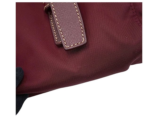 Saffiano Mochila Prada Triangle en Bordeaux Burdeos - vista 12