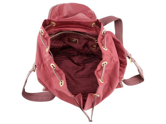 Saffiano Mochila Prada Triangle en Bordeaux Burdeos - vista 5