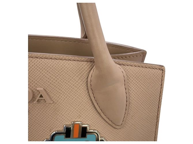 Saffiano Prada Handtasche Rosa Beige - Ansicht 12